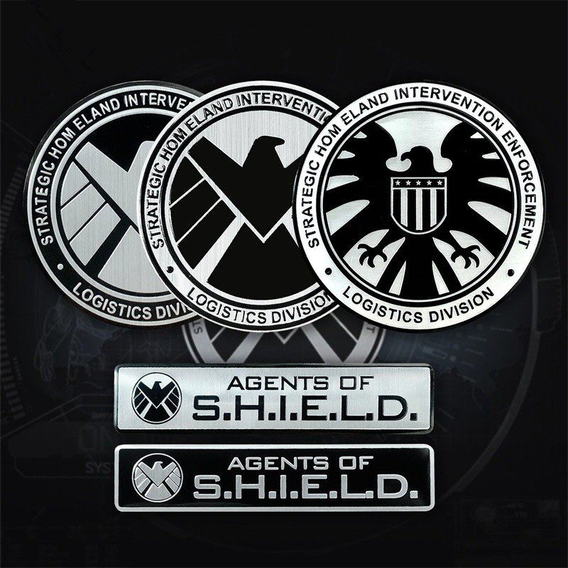 金属贴纸美国队长复仇者联盟神盾局车标个性装饰车窗玻璃汽车尾标