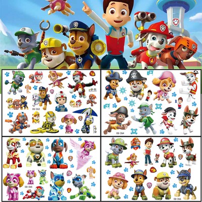 PAW Patrol汪汪队布鲁蓝狗儿童纹身贴纸生日聚会纹身贴水转印贴画