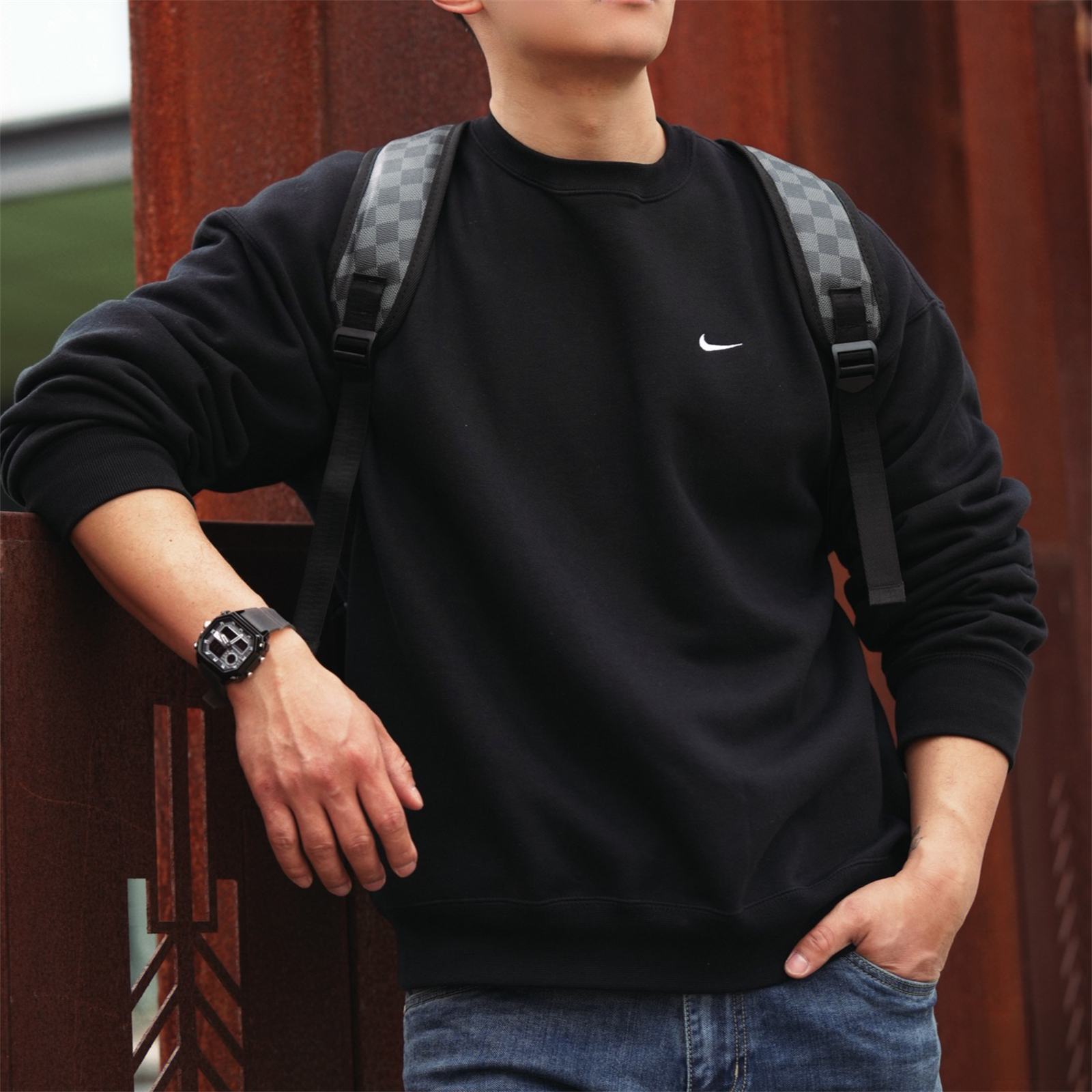 耐克NIKE男女圆领加绒卫衣套头衫