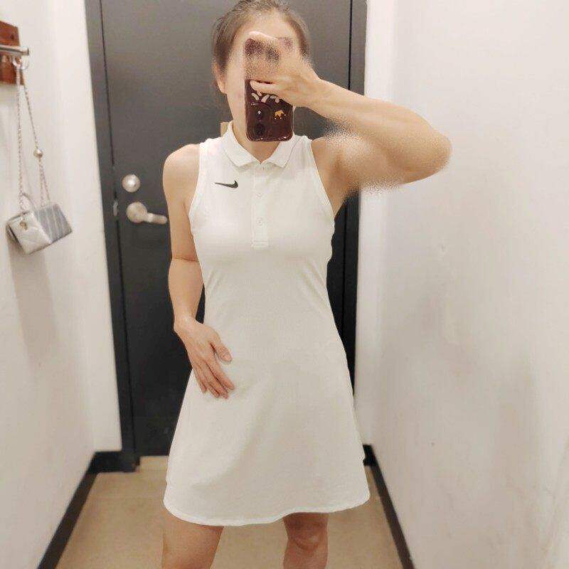 显瘦显高~耐克NIKE正品网球裙速干透气立领无袖连衣裙CV4838 510