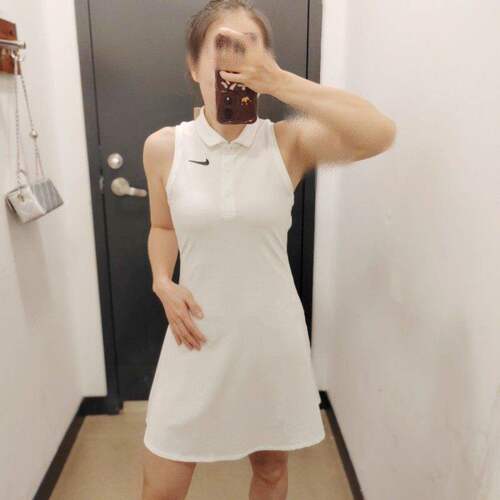 显瘦显高~耐克NIKE正品网球裙速干透气立领无袖连衣裙CV4838 510