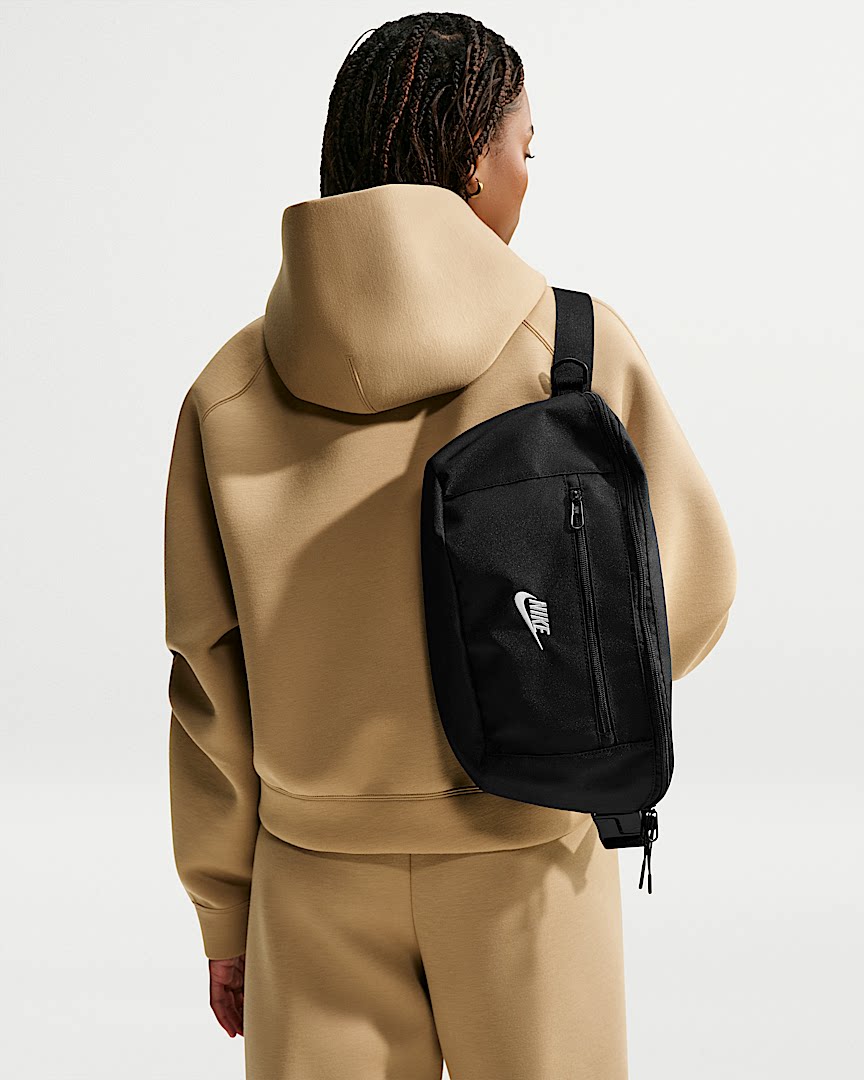 Nike耐克奥莱正品男女运动休闲便携腰包手拎包斜挎包黑IB4369-010