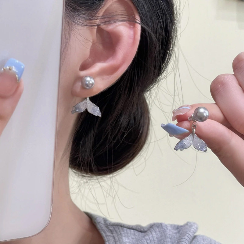 超闪精致鱼尾耳钉2024年爆款小众设计感气质耳环夏季百搭珍珠耳饰,饰品/流行首饰/时尚饰品新,耳环,淘宝优惠券,粉丝福利购,淘宝优惠卷
