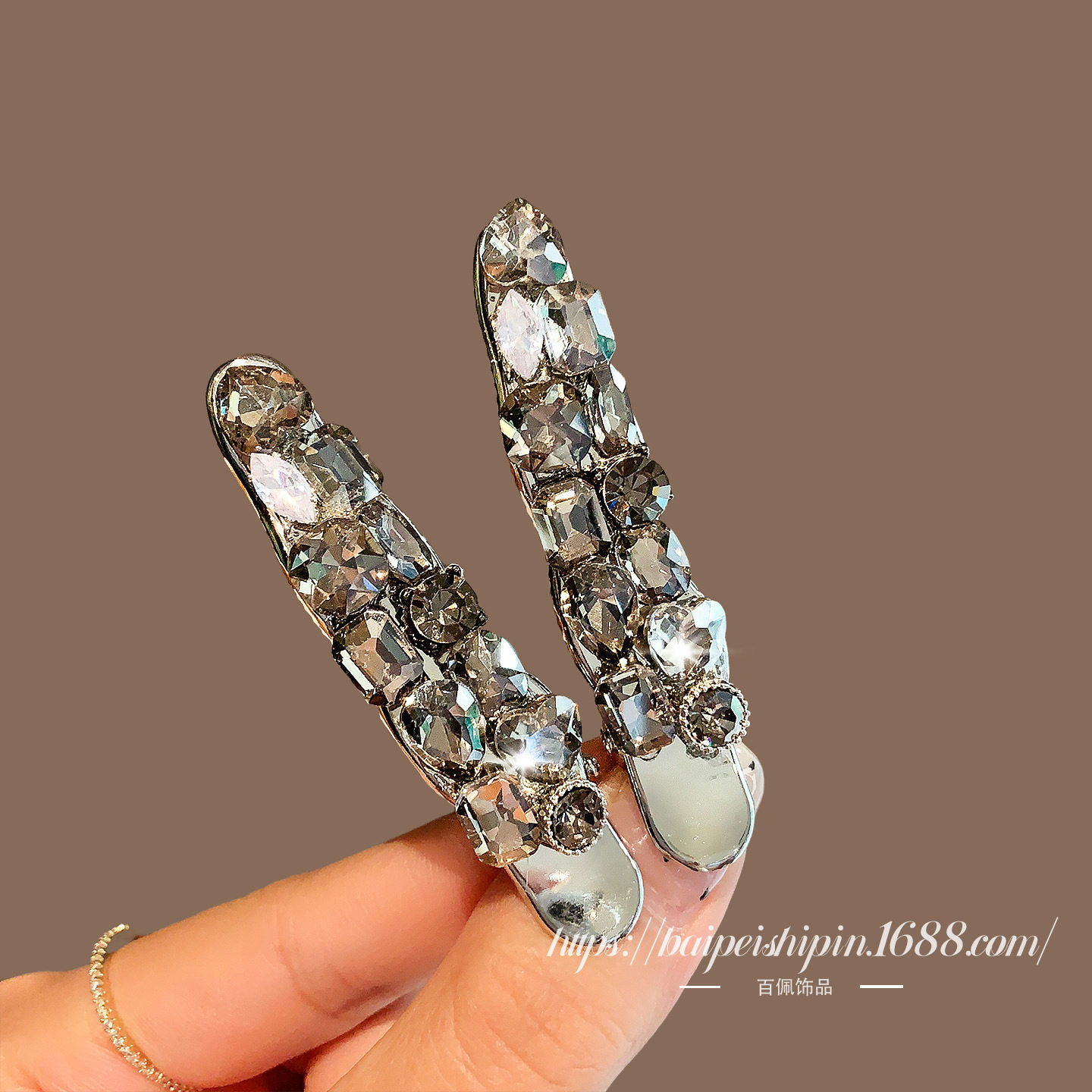 韩国感重工银色玻璃钻发夹头饰侧边刘海碎发鸭嘴夹发卡头饰女,饰品/流行首饰/时尚饰品新,民族风发饰,淘宝优惠券,粉丝福利购,淘宝优惠卷