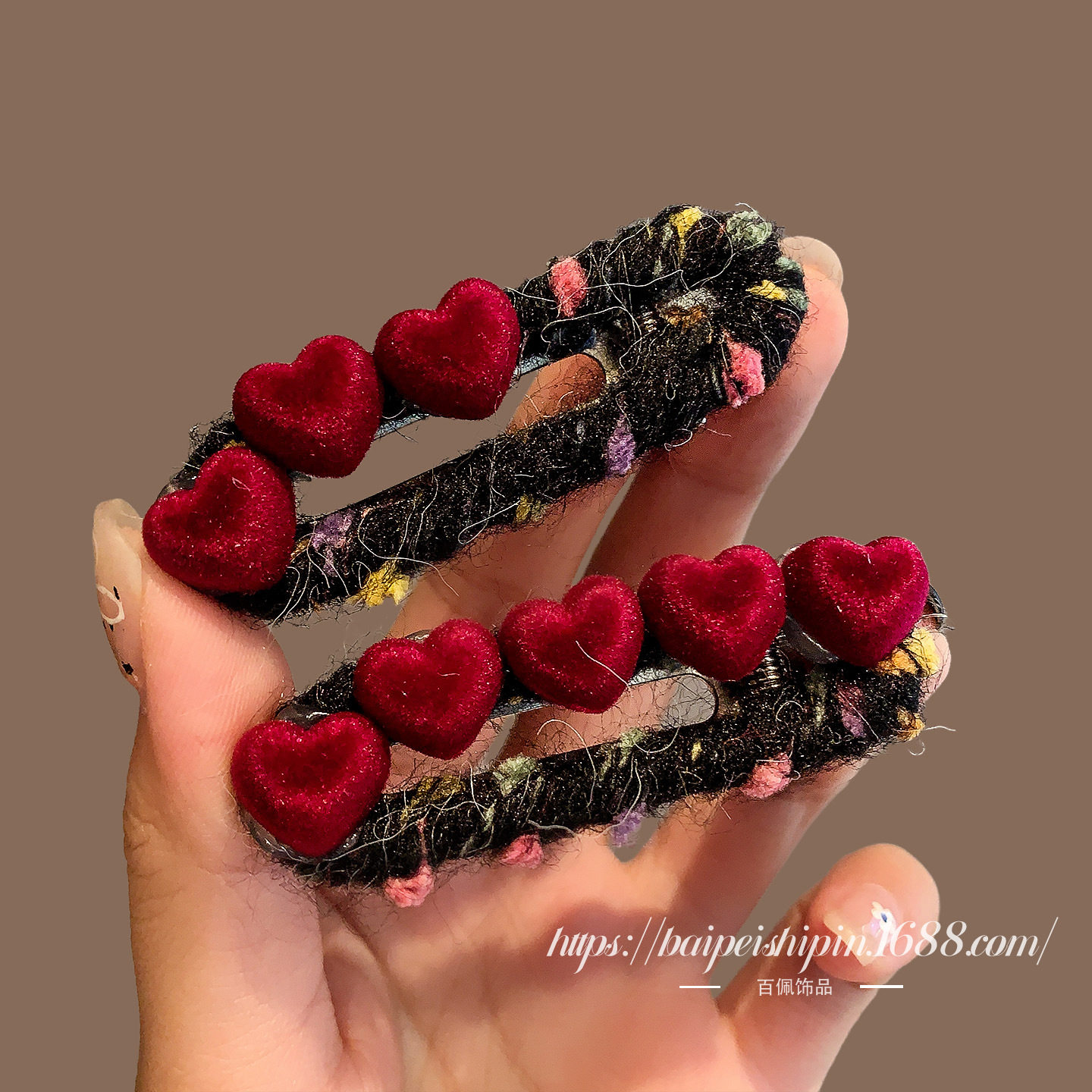 韩系秋冬新款毛毡撞色爱心发绳甜美毛线BB夹儿童BB夹高弹力发夹女,饰品/流行首饰/时尚饰品新,民族风发饰,淘宝优惠券,粉丝福利购,淘宝优惠卷