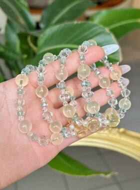 春日樱薄荷糖】柠檬晶+绿碎钻手链小众设计轻奢温柔清爽仙气百搭
