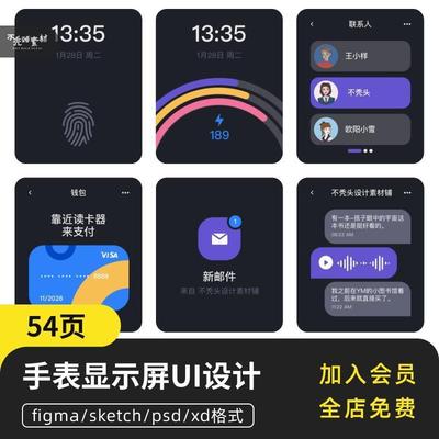 apple watchOS智能运动手表UI KIT界面设计psd模板素材xd sektch