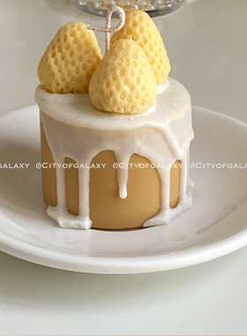 COG 自制ins韩国同款奶油草莓蛋糕香薰蜡烛闺蜜女友生日礼物摆件