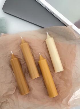 COG 自制手工蜡烛无味枝型纯手工制作ins同款象牙色卡其色摆设拍