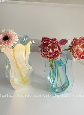 COG 亚克力花瓶花器炫彩透明ins水养插花家居摆件装饰