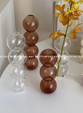 COG  玻璃球泡泡花瓶水培简约装饰摆件轻巧玻璃