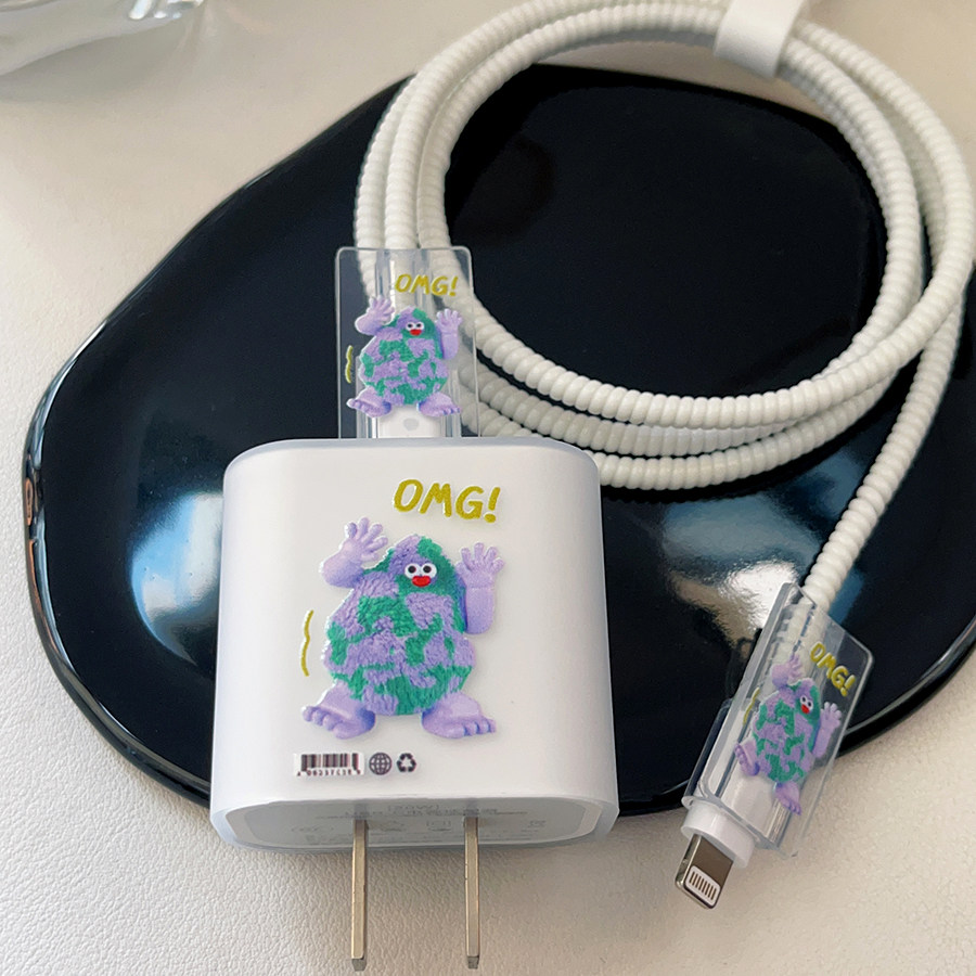 可爱小怪兽适用苹果20W充电器保护套iphone16数据缠绕线咬线器,3C数码配件,充电器保护套,淘宝优惠券,粉丝福利购,淘宝优惠卷