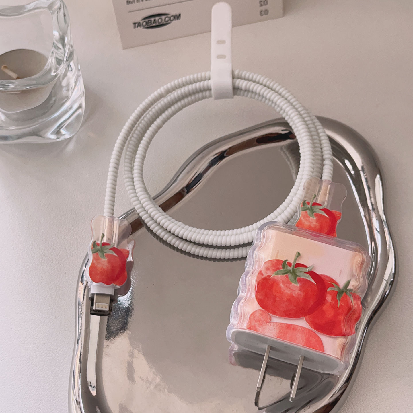 番茄适用苹果16充电器保护套20W咬线器可爱防折断iphone15快充线