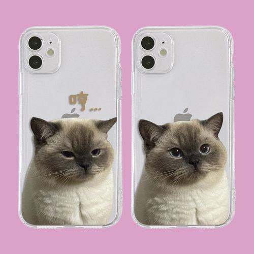 猫咪手机壳适用于苹果15plus/14可爱iPhone13小米16pro华为nova10红米note11安卓透明opporeno9新款vivox80