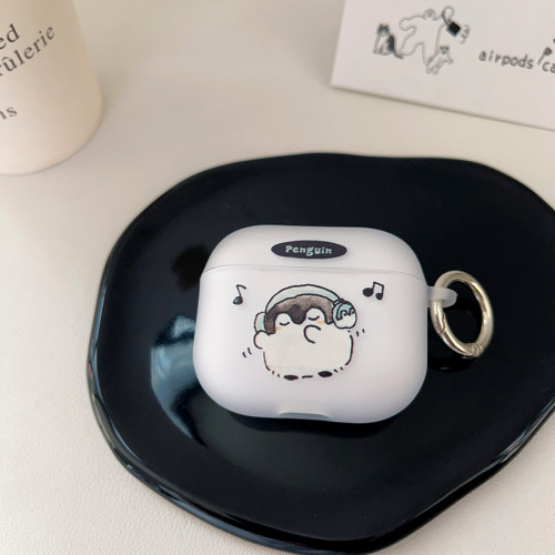 呆萌企鹅宝宝，简约可爱风airpodspro3代保护套1/2/4/5适用苹果耳机保护壳二代三四五创意磨砂硅胶软少女心