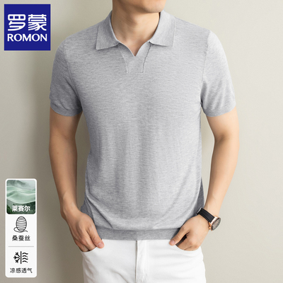 罗蒙夏季新款短袖t恤男士POLO衫