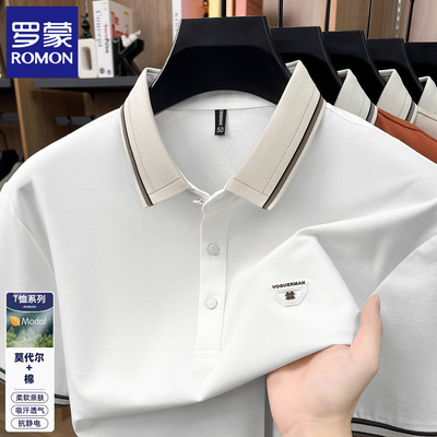 罗蒙夏季新款短袖t恤男士POLO衫