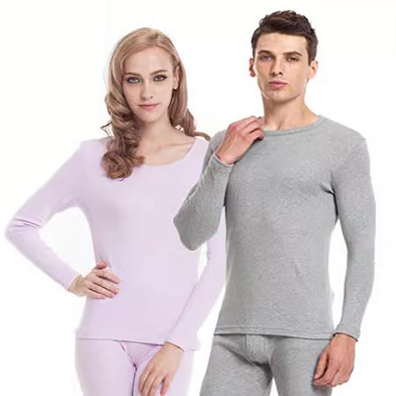 三枪秋衣男秋冬中厚纯棉圆领长袖保暖衣单件棉毛衫青年上衣打底衫