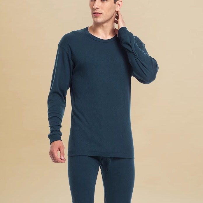 三枪保暖内衣女秋冬加厚纯棉圆领半高领长袖长裤秋衣秋裤套装全棉