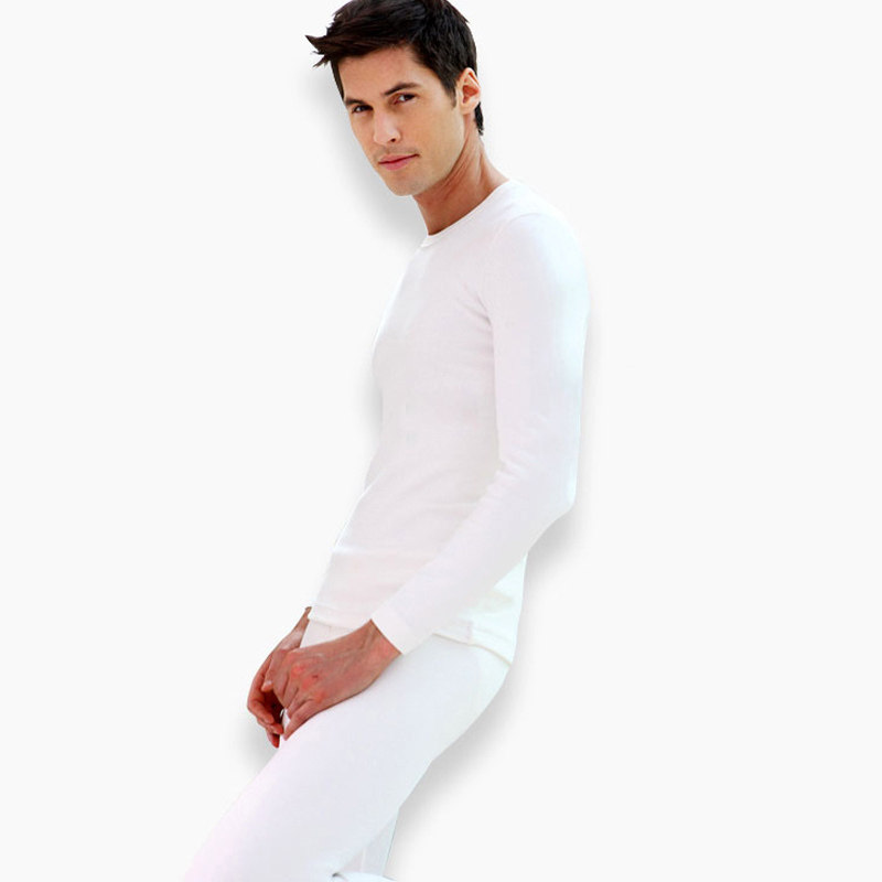 THREE GUN AUTUMN CLOTHES AUTUMN PANTS MENS ROUND NECK V-NECK HIGH COUNT COTTON COTTON SWEATER PANTS AUTUMN CLOTHES AUTUMN PANTS UNDERWEAR SET 22041D0