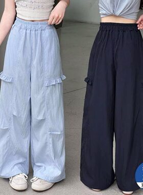 女童夏季裤尚洋气休闲裤2026新款女大童宽松舒适阔腿裤初中生