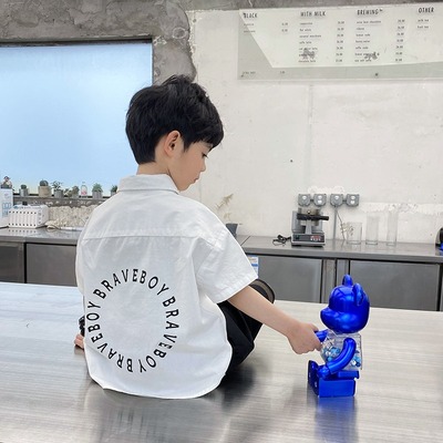 男童短袖衬衫夏薄款中大童