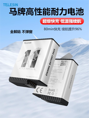 TELESIN泰迅GoPro11gopro10/9低温电池电池仓狗11收纳充电盒配件
