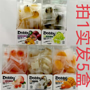 包邮 发5盒 Dobby哆比旅行青蛙软糖爆浆椰子味Q芒果汁100g白桃果汁