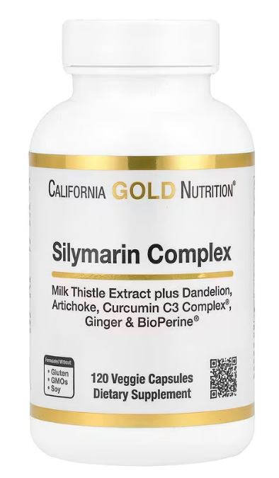 CALIFORNIA GOLDNUTRITION六合一强效排毒片300毫克120粒营养补充