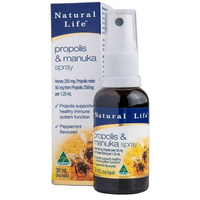 Natural Life蜂胶和麦芦卡蜂蜜喷雾剂UMF10+30ML帮助消化调整体质