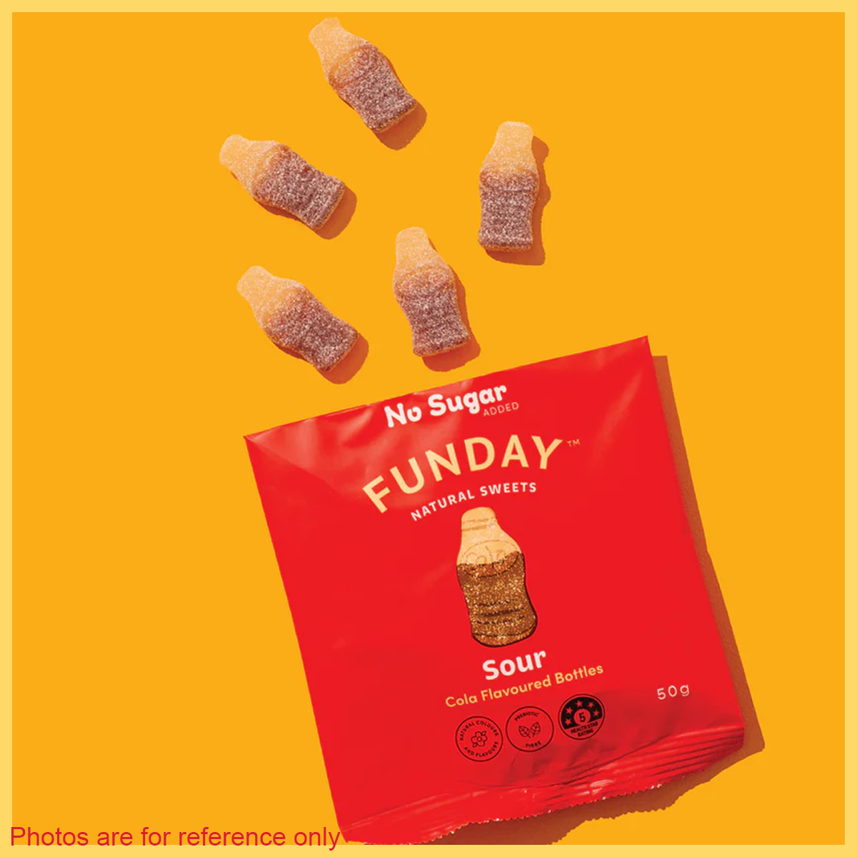 Funday Sweets 酸可乐味软糖无添加50克健康糖果天然甜解馋零食版