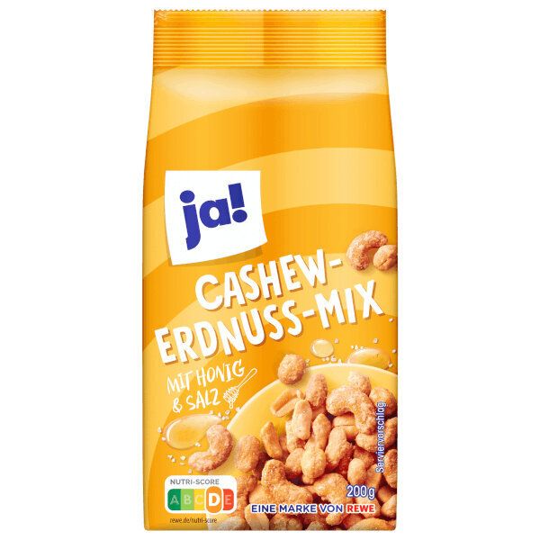 ja! 蜂蜜腰果花生200g香甜蜂蜜加上微咸调味加倍滋味粒粒香脆饱满