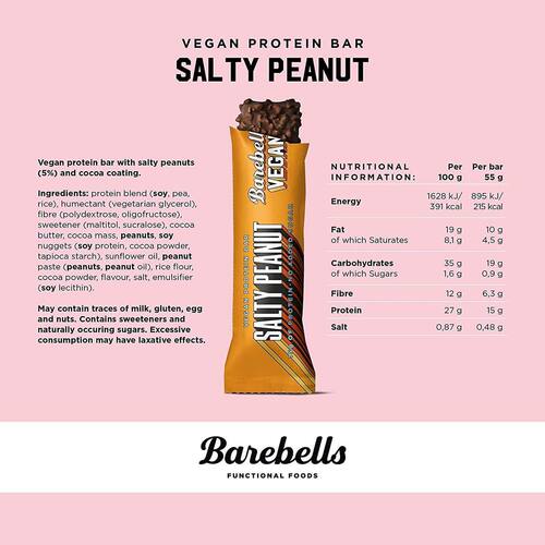 进口Barebells植物蛋白棒能量代餐棒控卡饱腹健康零食0添加大蓝盒