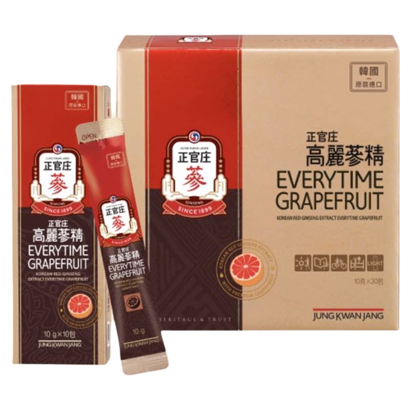 正官庄 西柚味高丽参精礼盒30条300克装舒缓缓解疲劳压力补气提神