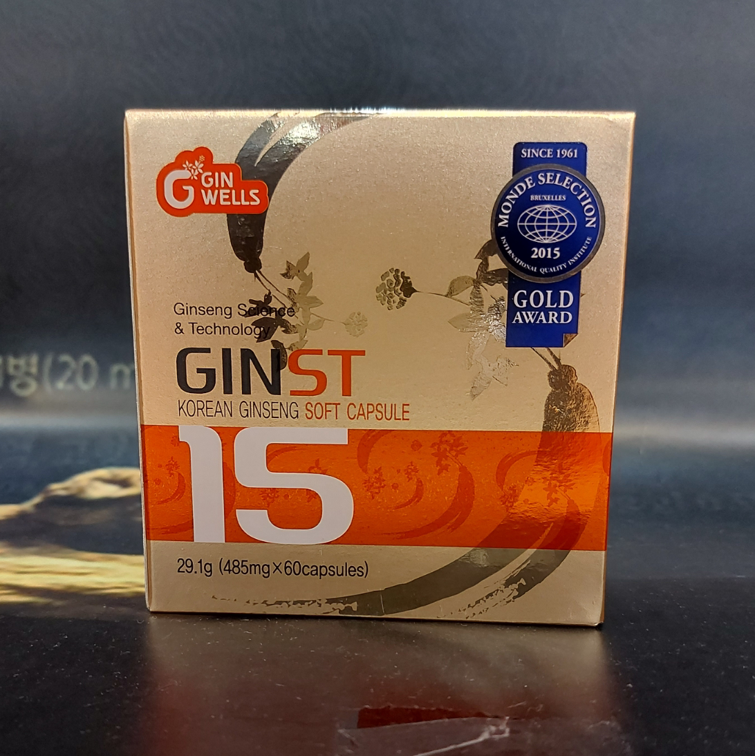 GINWELLS进口高丽人参高丽参浓缩液胶囊60粒29.1克抗氧化减缓衰老