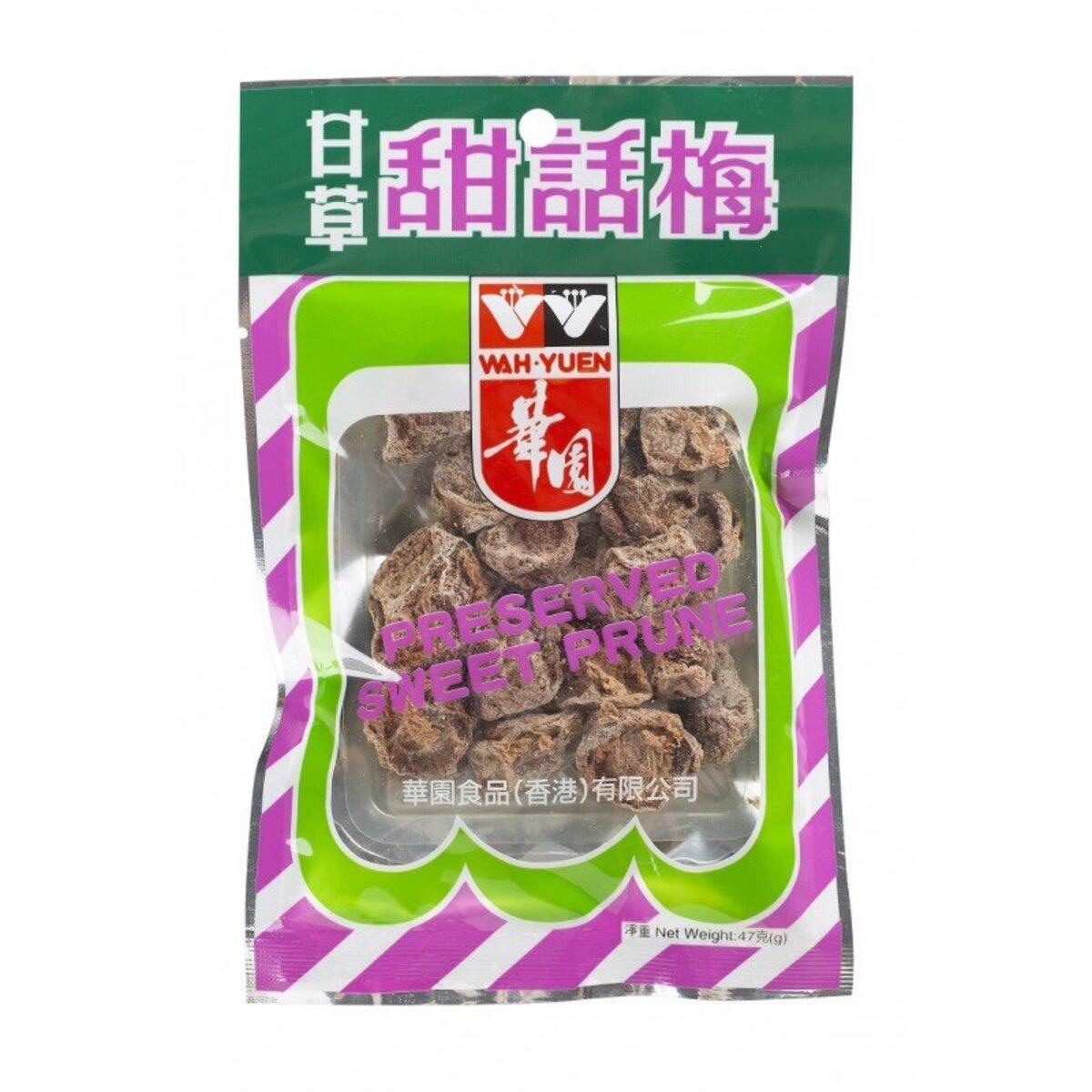 进口华园 甘草甜话梅大包47g零食小食港式零食华园话梅肉厚梅味浓