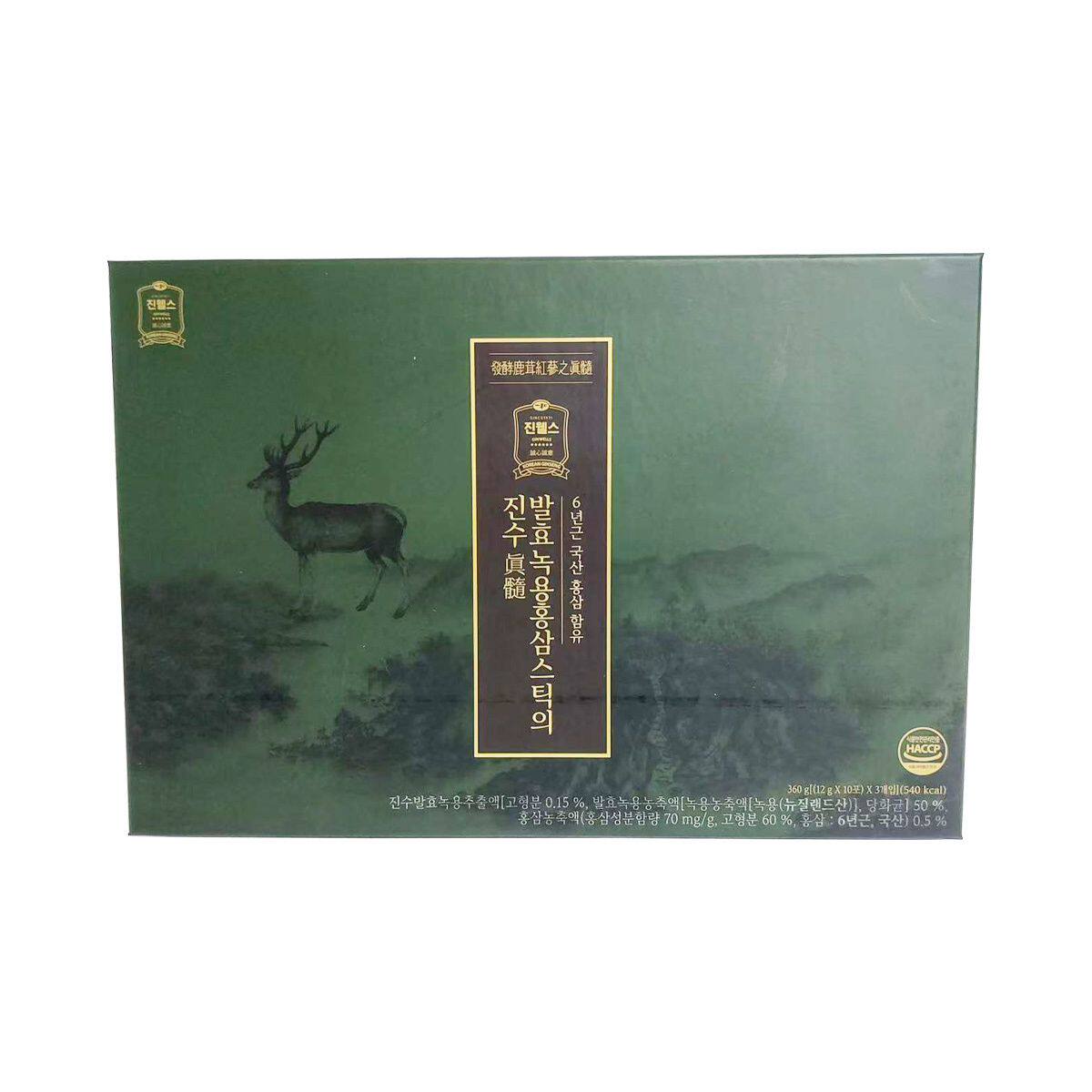 一和进口韩国发酵鹿茸高丽参条360克12克*30条日常养生强身滋补品
