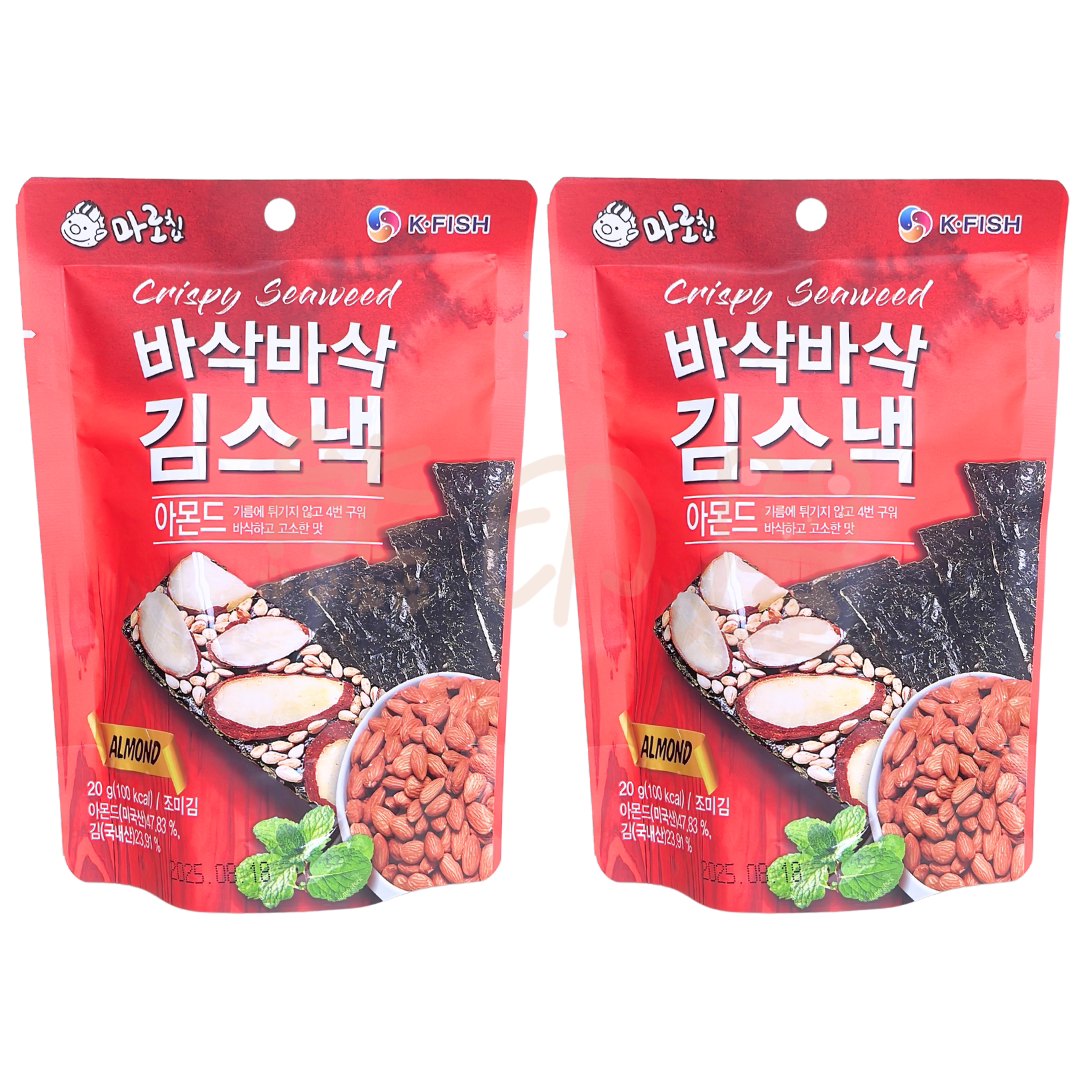 香港进口韩国熊印屋杏仁海苔脆片寿司紫菜儿童料理进口零食品