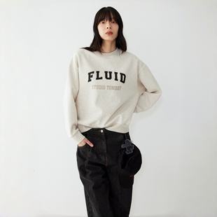 STUDIO TOMBOY2025 秋冬流体抓绒卫衣 女宽松圆领休闲基础款卫衣