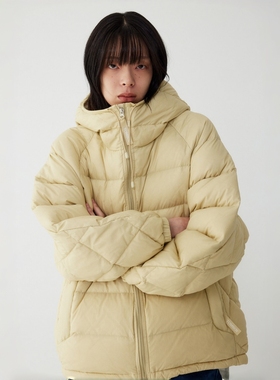 STUDIO TOMBOY2025 秋冬背部绗缝连帽羽绒服 宽松鸭绒轻量外套