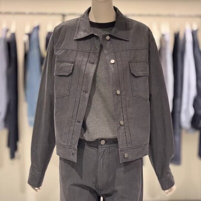 Studio Tomboy男女同款法兰绒工装夹克秋棉质外套 多口袋抽绳设计