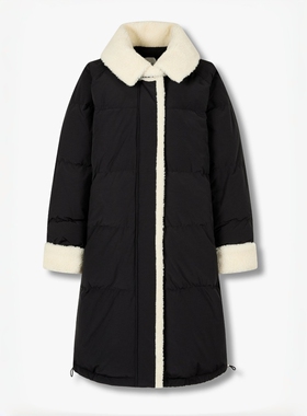 STUDIO TOMBOY 可拆卸领长款羽绒服女士鸭绒通勤保暖休闲外套