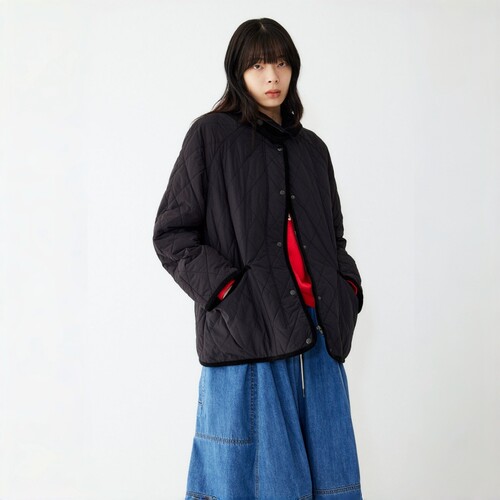 STUDIO TOMBOY 灯芯绒领绗缝夹克 女宽松通勤休闲保暖外套