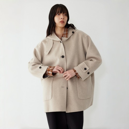 STUDIOTOMBOY连帽羊毛半大衣