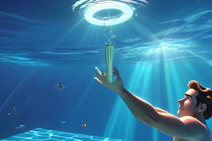 水母克星 水下O形气泡 儿童潜水玩具 训练闭气 手工海豚圈圈 组装