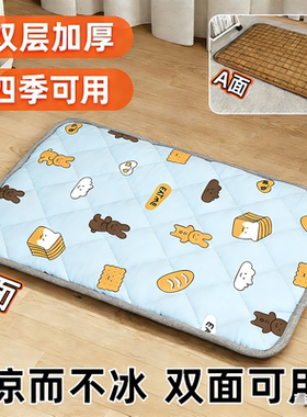 猫狗狗垫子四季通用双面加绒加厚睡觉夏季宠物冰藤窝凉席降温地垫