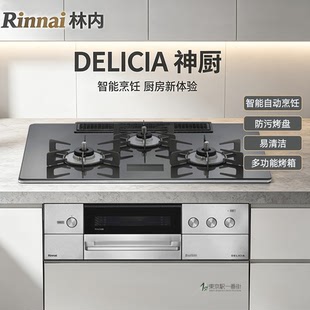 日本代购25新Rinnai林内DELICIA神厨电源版日式燃气灶RHS72W38M14