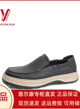 意尔康皮鞋男2025新款真皮软底商务休闲一脚蹬爸爸鞋5113AA56985A