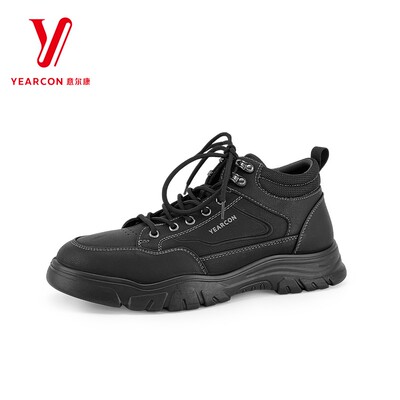 意尔康男鞋2026春季新款纯色时尚百搭厚底耐磨马丁靴S742AM55015M