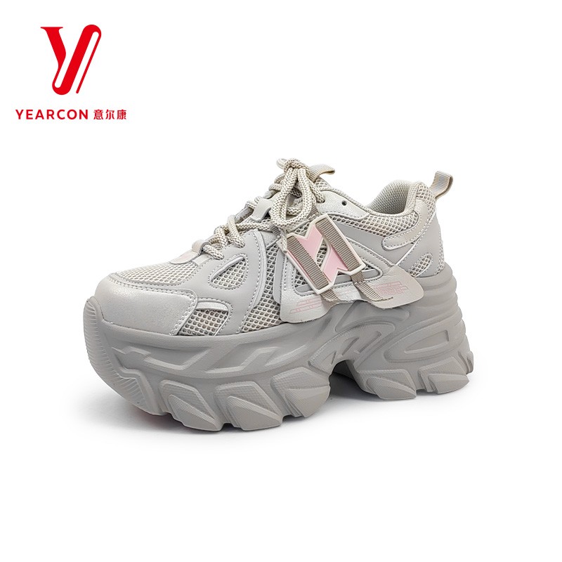 意尔康女鞋2025秋季新款小个子厚底增高轻便老爹鞋5682AD14278Y